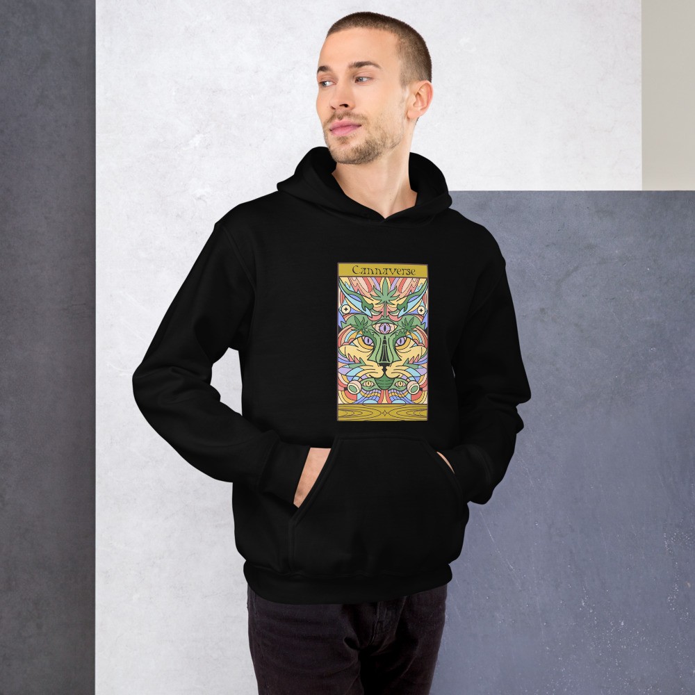 Cannabis cat universe design unisex hoodie