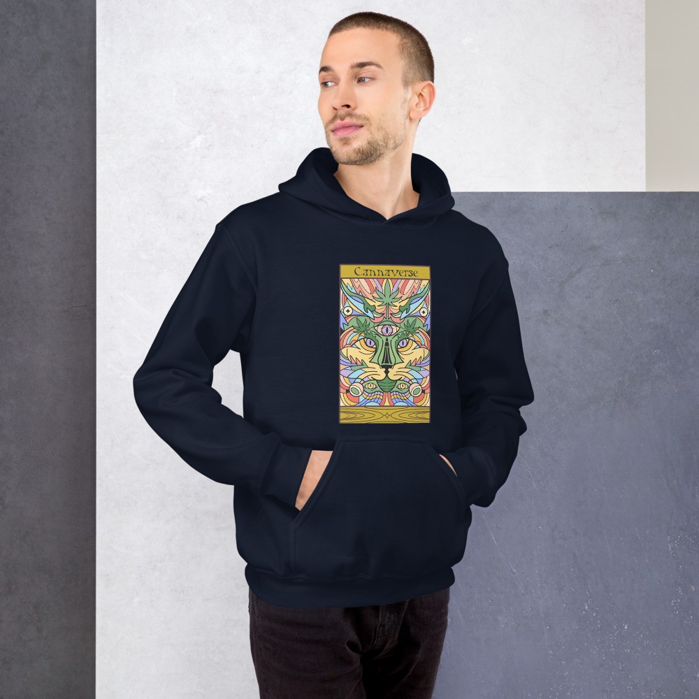 Cannabis cat universe design unisex hoodie