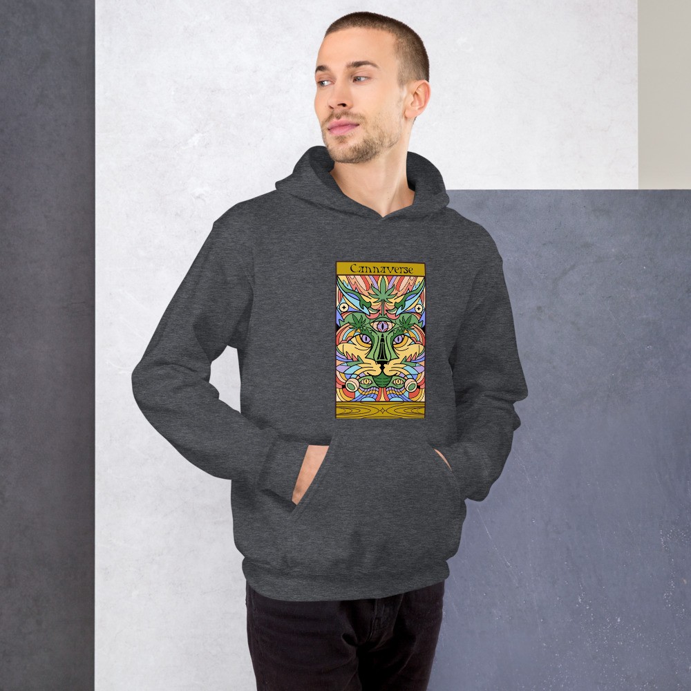 Cannabis cat universe design unisex hoodie