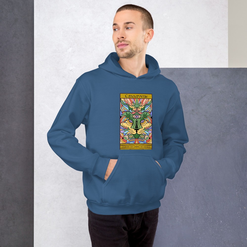 Cannabis cat universe design unisex hoodie