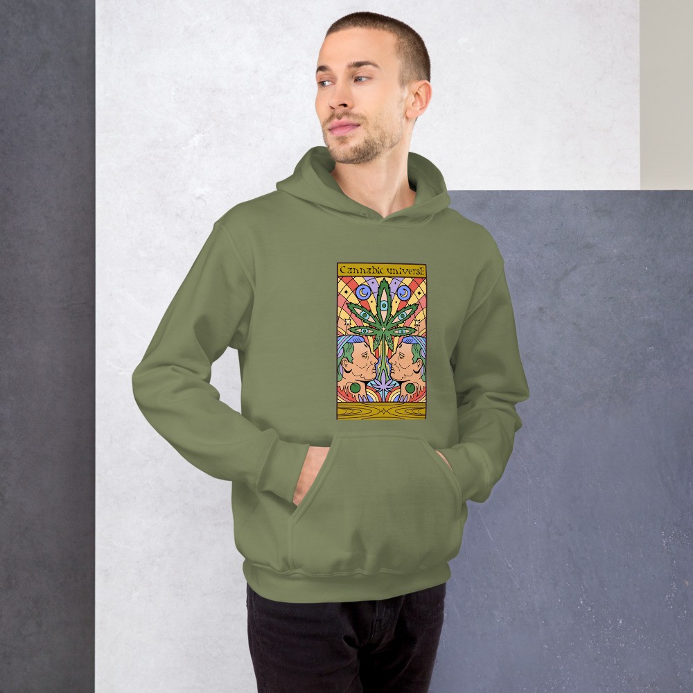 Cannabis universe shaman design unisex hoodie