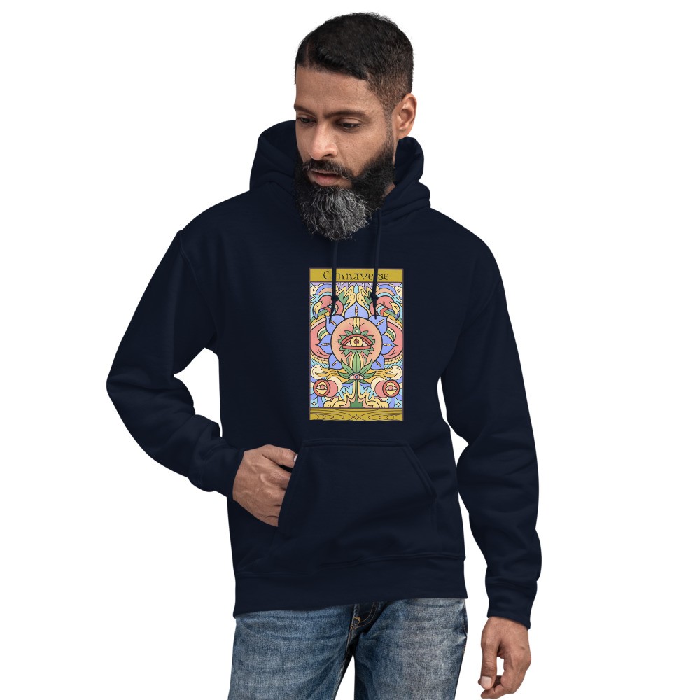 Cannabis universe third eye flamingo design unisex hoodie
