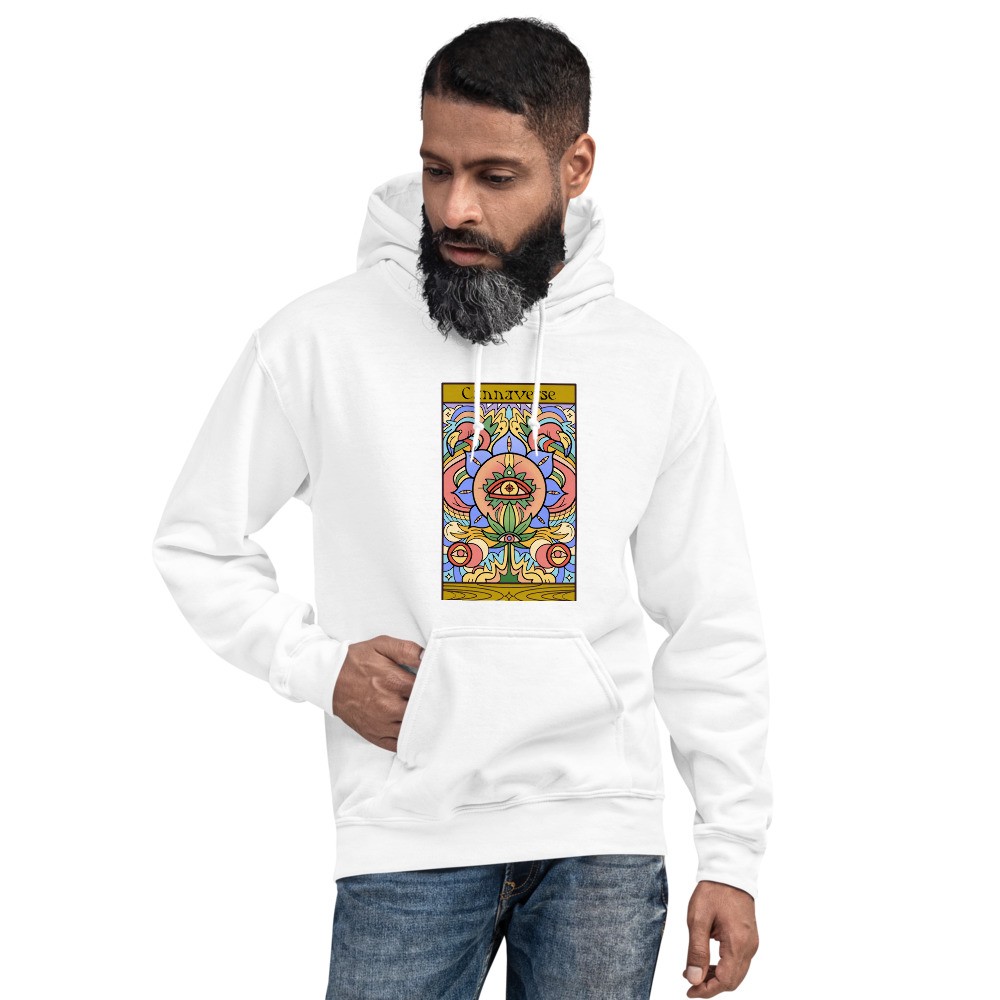 Cannabis universe third eye flamingo design unisex hoodie