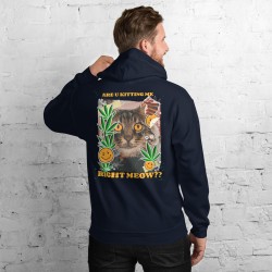 Cannabis funny design unisex hoodie, cat and weed lovers