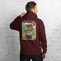 Cannabis funny design unisex hoodie, cat and weed lovers