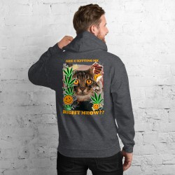 Cannabis funny design unisex hoodie, cat and weed lovers