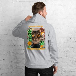 Cannabis funny design unisex hoodie, cat and weed lovers
