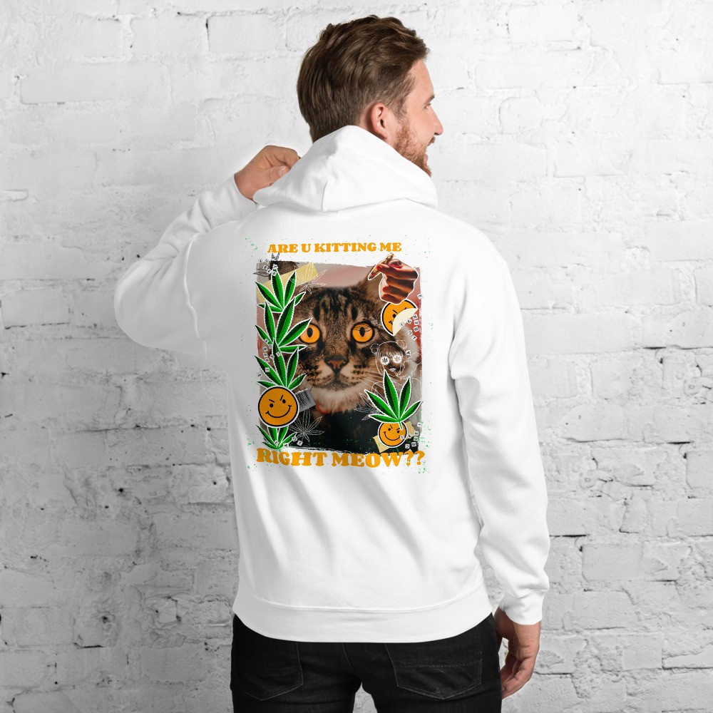 Cannabis funny design unisex hoodie, cat and weed lovers