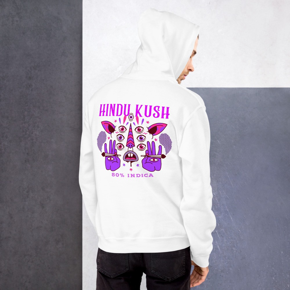 Cannabis design unisex hoodie, 80% indica hindu kush, weed lovers