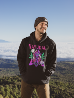 Cannabis universe Natural psychedelic shamanic design unisex hoodie Moon, Venus, third eye