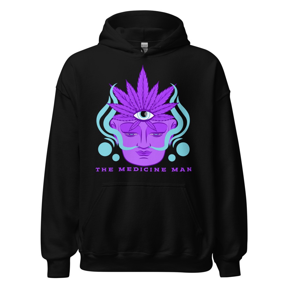 The medicine man Cannabis shaman third eye design unisex hoodie