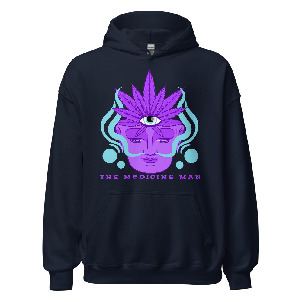 The medicine man Cannabis shaman third eye design unisex hoodie