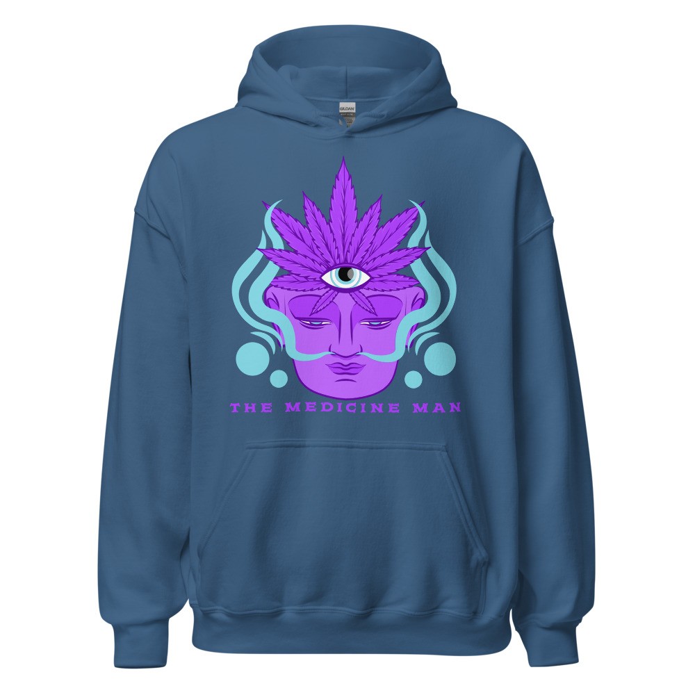 The medicine man Cannabis shaman third eye design unisex hoodie