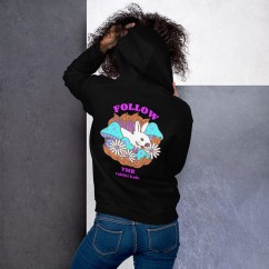 Trippy design Unisex Hoodie, both side print, Follow the rabbit hole