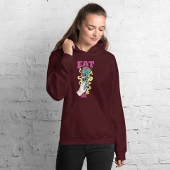 Psychedelic mushrooms Unisex Hoodie, both side print, Eat me trippy sign