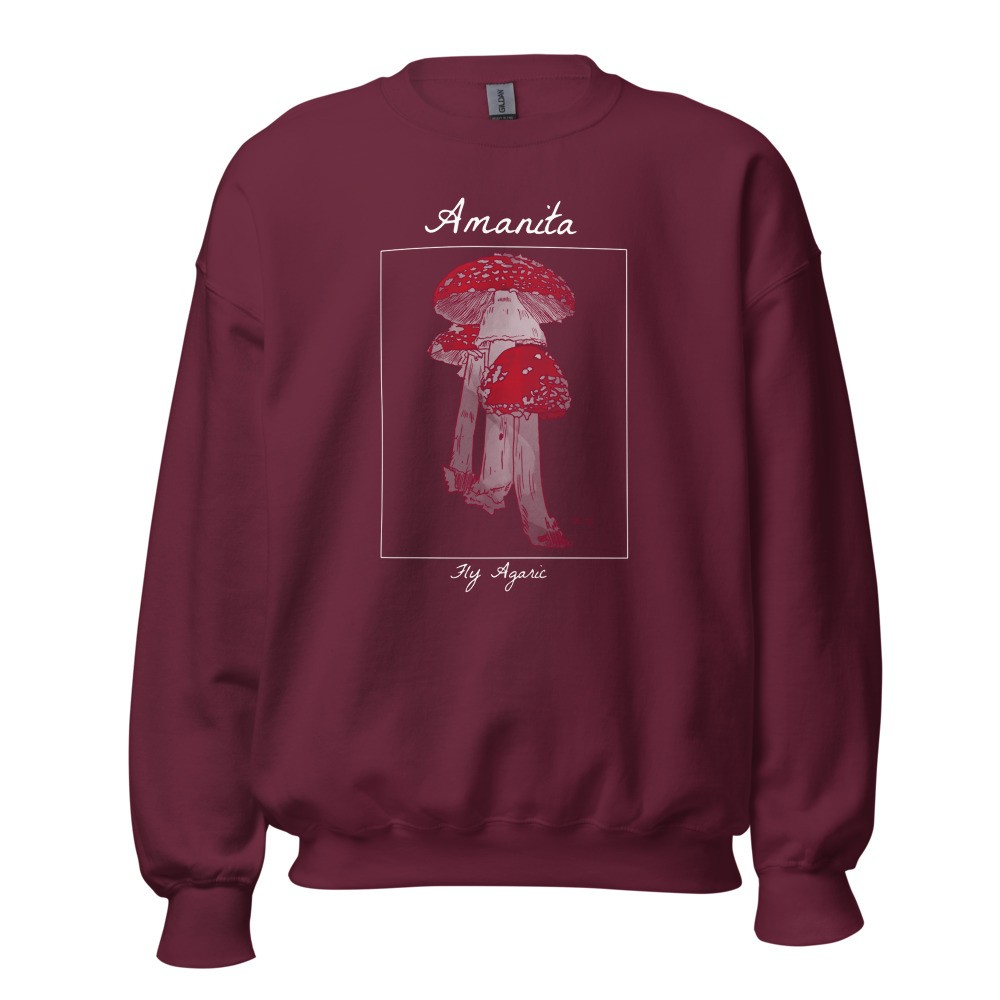 Amanita muscaria mushroom Unisex Sweatshirt, fly agaric