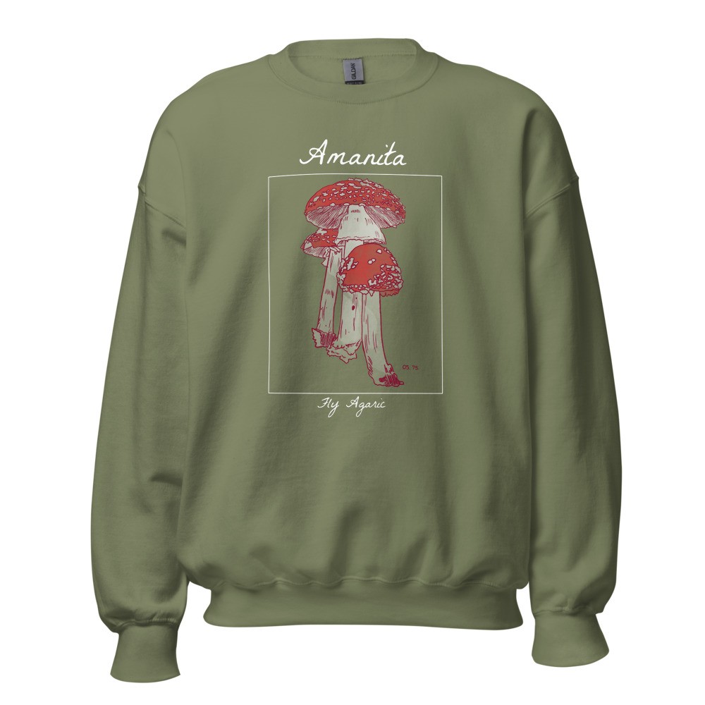 Amanita muscaria mushroom Unisex Sweatshirt, fly agaric