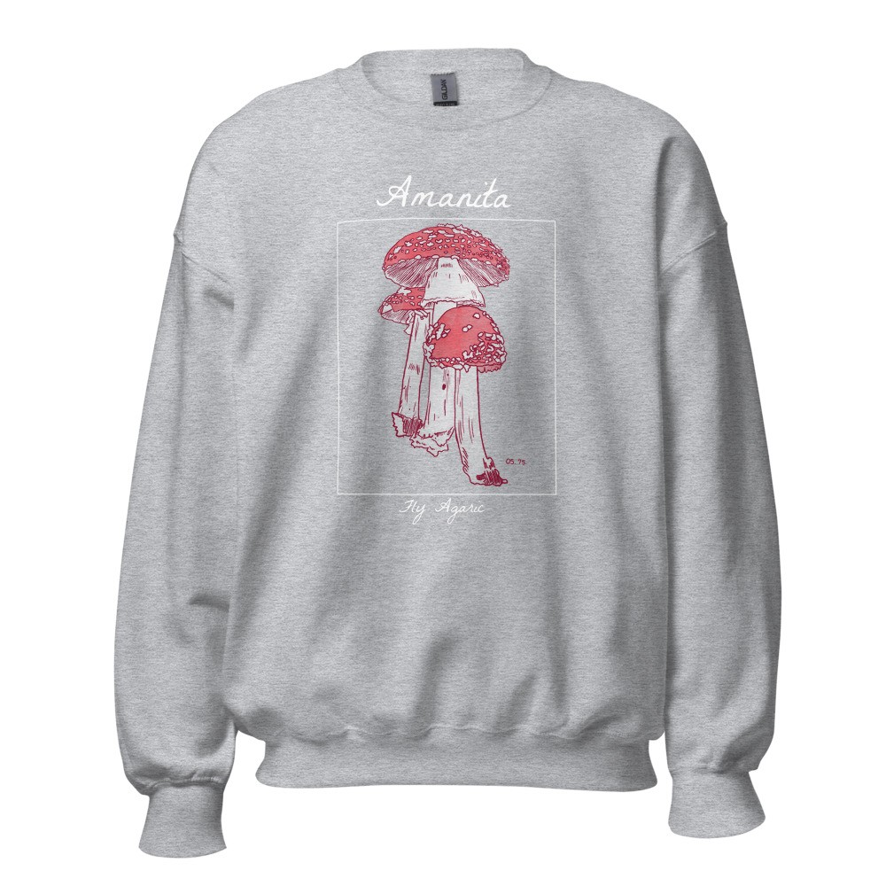 Amanita muscaria mushroom Unisex Sweatshirt, fly agaric