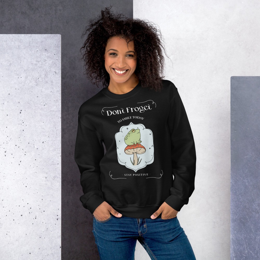 Amanita muscaria funny Unisex Sweatshirt mushroom, fly agaric and a frog
