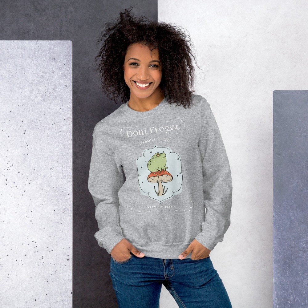 Amanita muscaria funny Unisex Sweatshirt mushroom, fly agaric and a frog