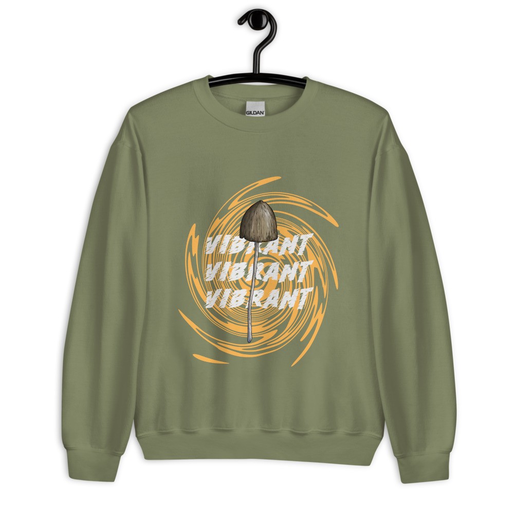 Trippy mushroom vibrant design, Unisex Sweatshirt