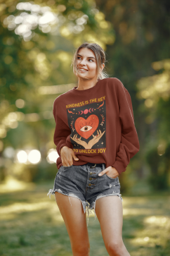 Unisex Sweatshirt inspirational quote kindness, boho design