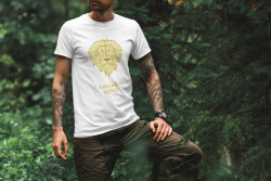 Wise lion spirit animal unisex T-shirt with a quote