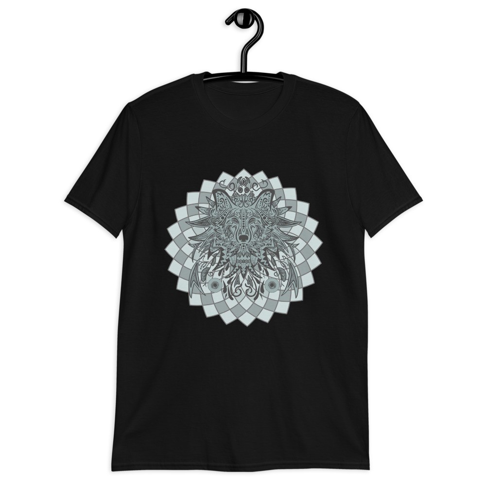 Wolf spirit animal mandala unisex T-shirt