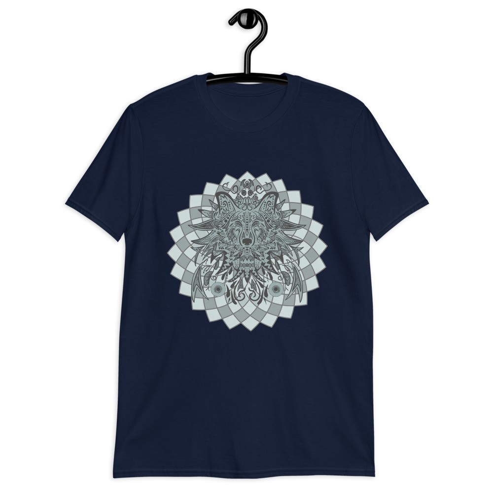 Wolf spirit animal mandala unisex T-shirt