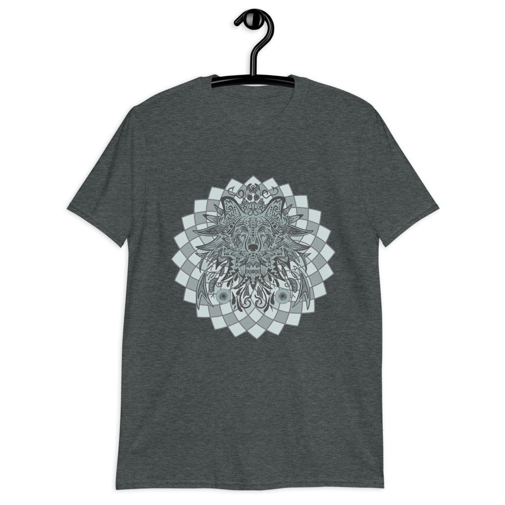 Wolf spirit animal mandala unisex T-shirt