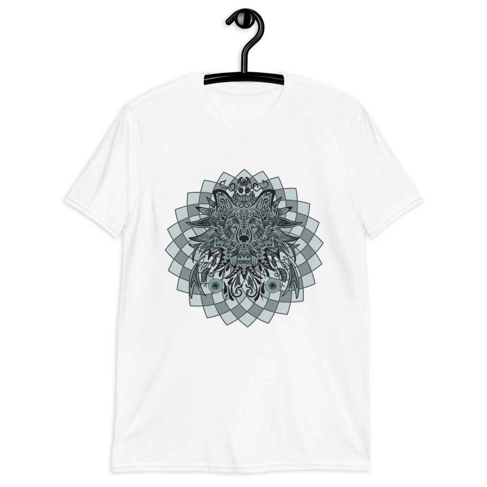 Wolf spirit animal mandala unisex T-shirt