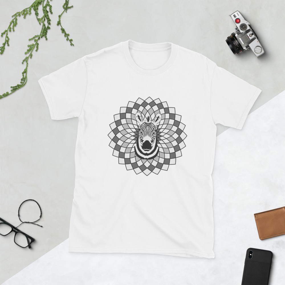 Zebra spirit animal mandala unisex T-shirt