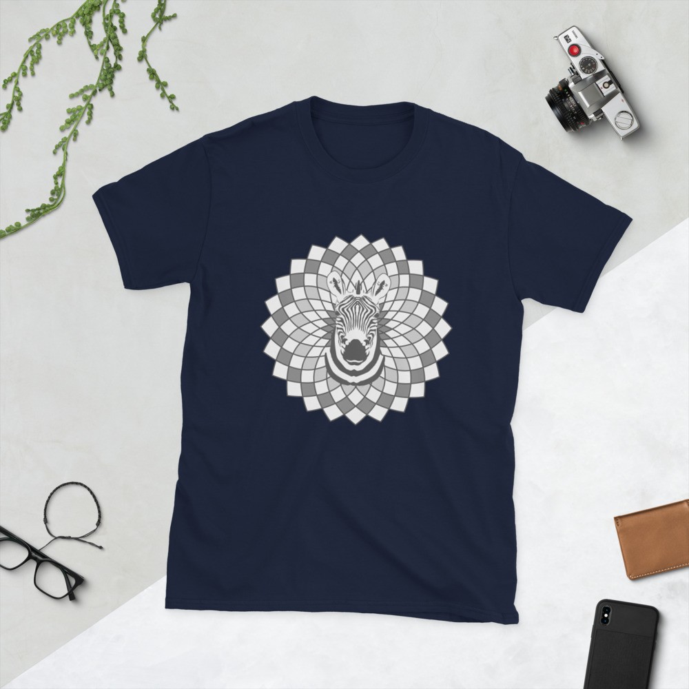 Zebra spirit animal mandala unisex T-shirt