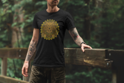 Wolf spirit animal mandala unisex T-shirt orange