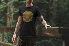 Wolf spirit animal mandala unisex T-shirt orange