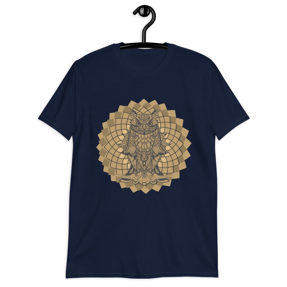 Owl spirit animal brown mandala unisex T-shirt