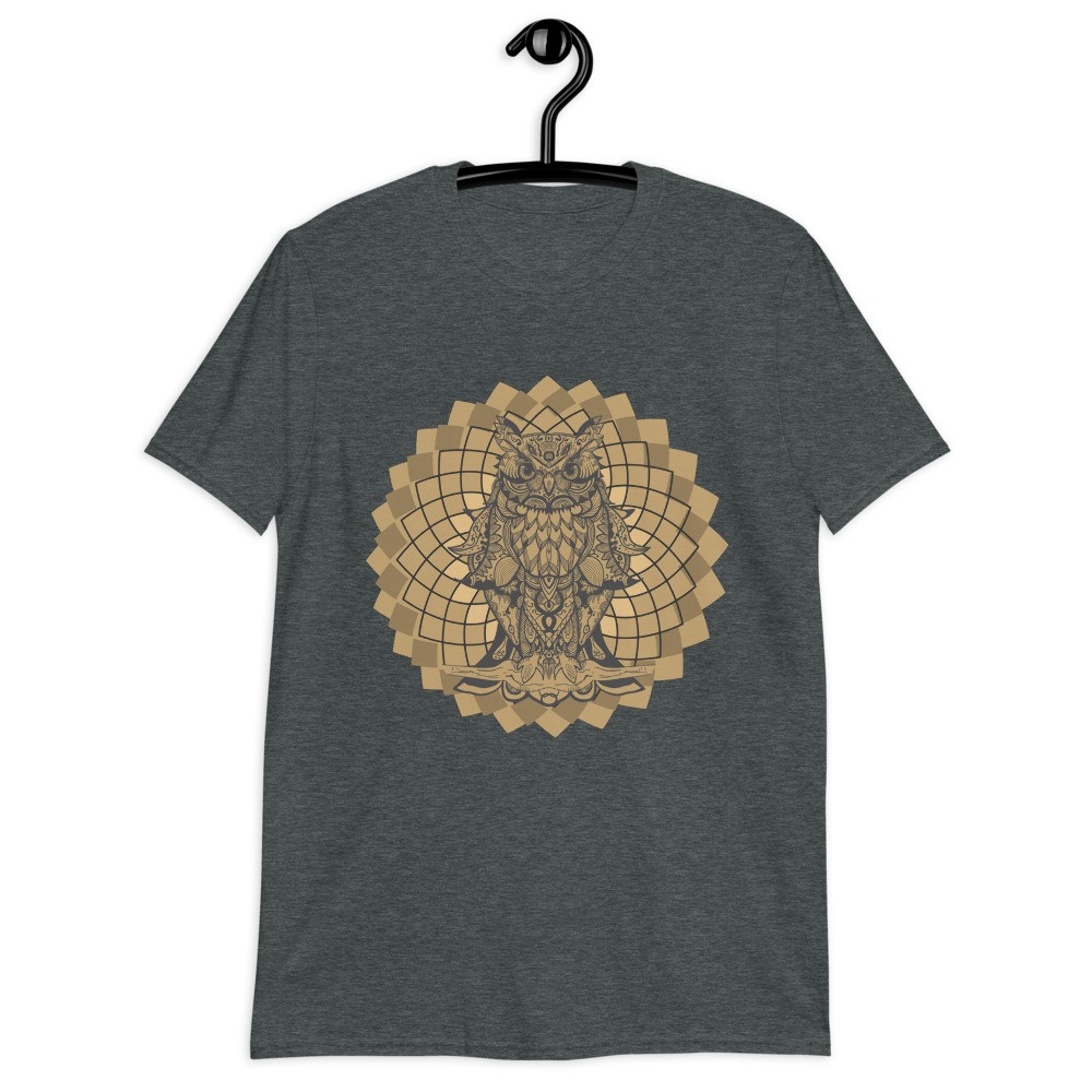 Owl spirit animal brown mandala unisex T-shirt