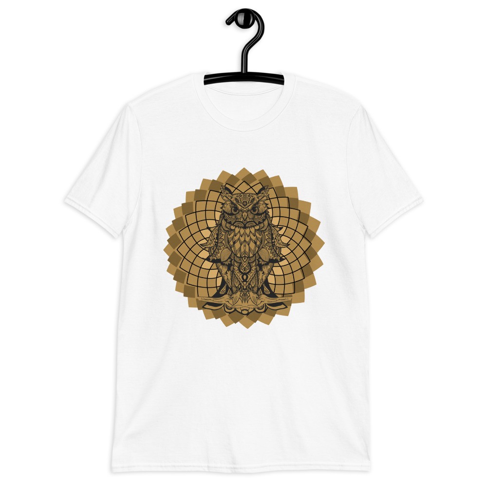 Owl spirit animal brown mandala unisex T-shirt