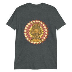 Owl spirit animal mandala unisex T-shirt orange