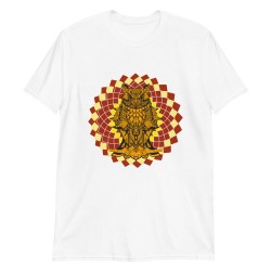 Owl spirit animal mandala unisex T-shirt orange