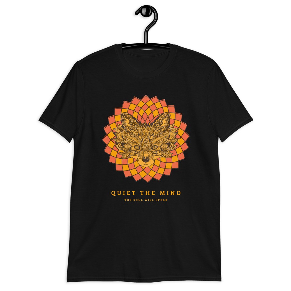 Fox spirit animal mandala unisex T-shirt