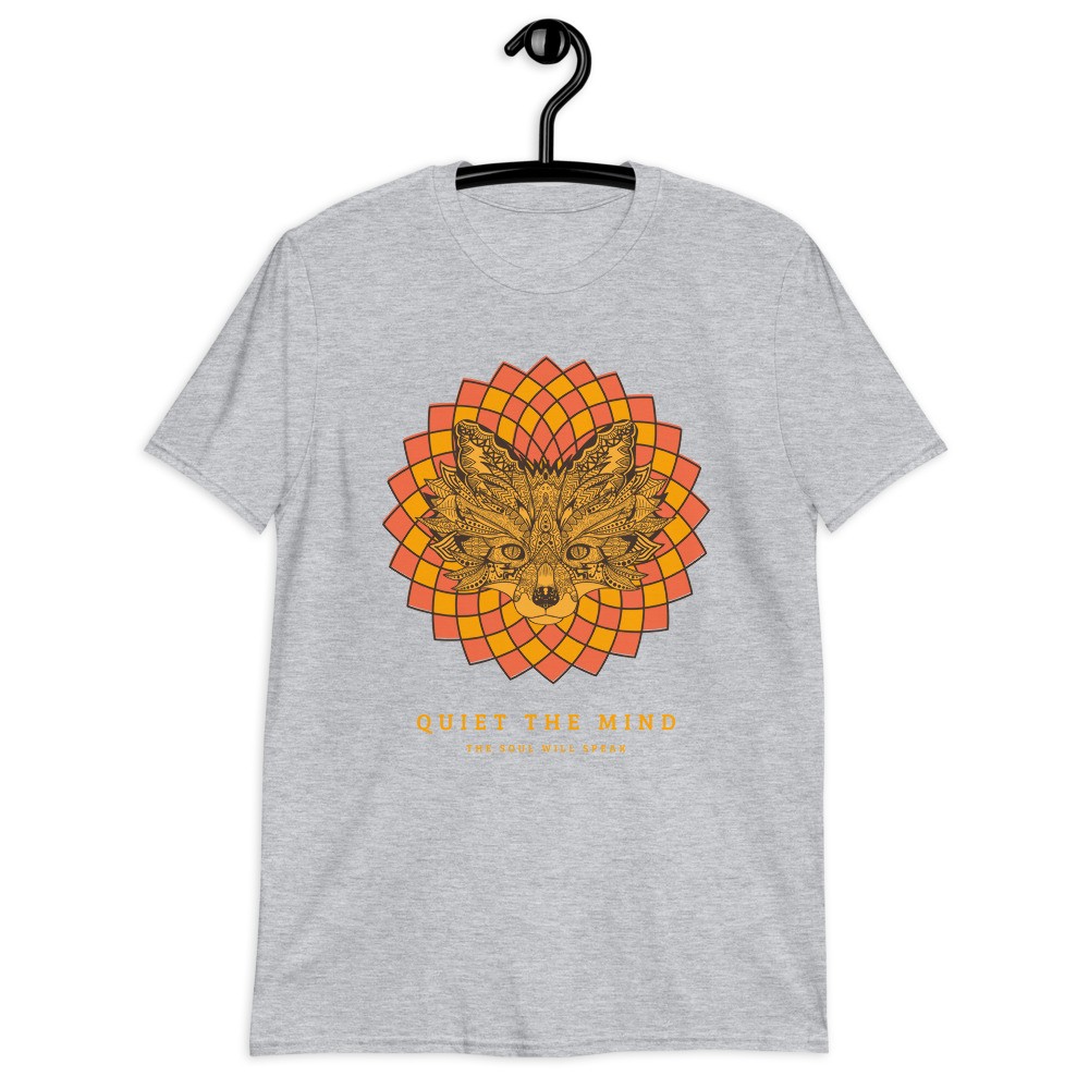 Fox spirit animal mandala unisex T-shirt
