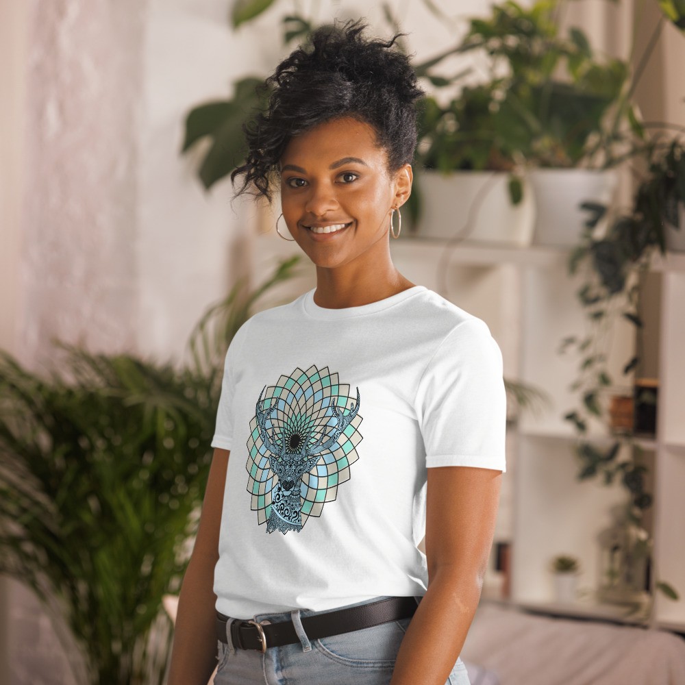 Deer spirit animal mandala unisex T-shirt