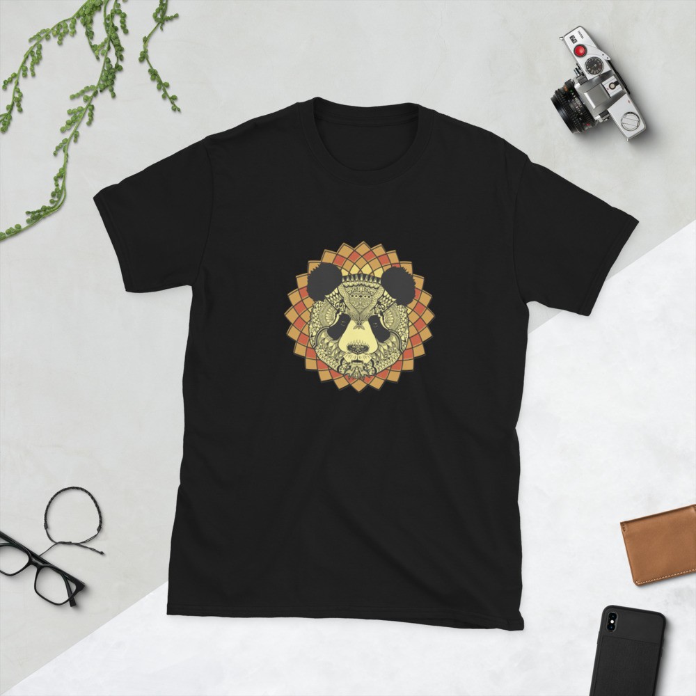 Panda spirit animal mandala unisex T-shirt