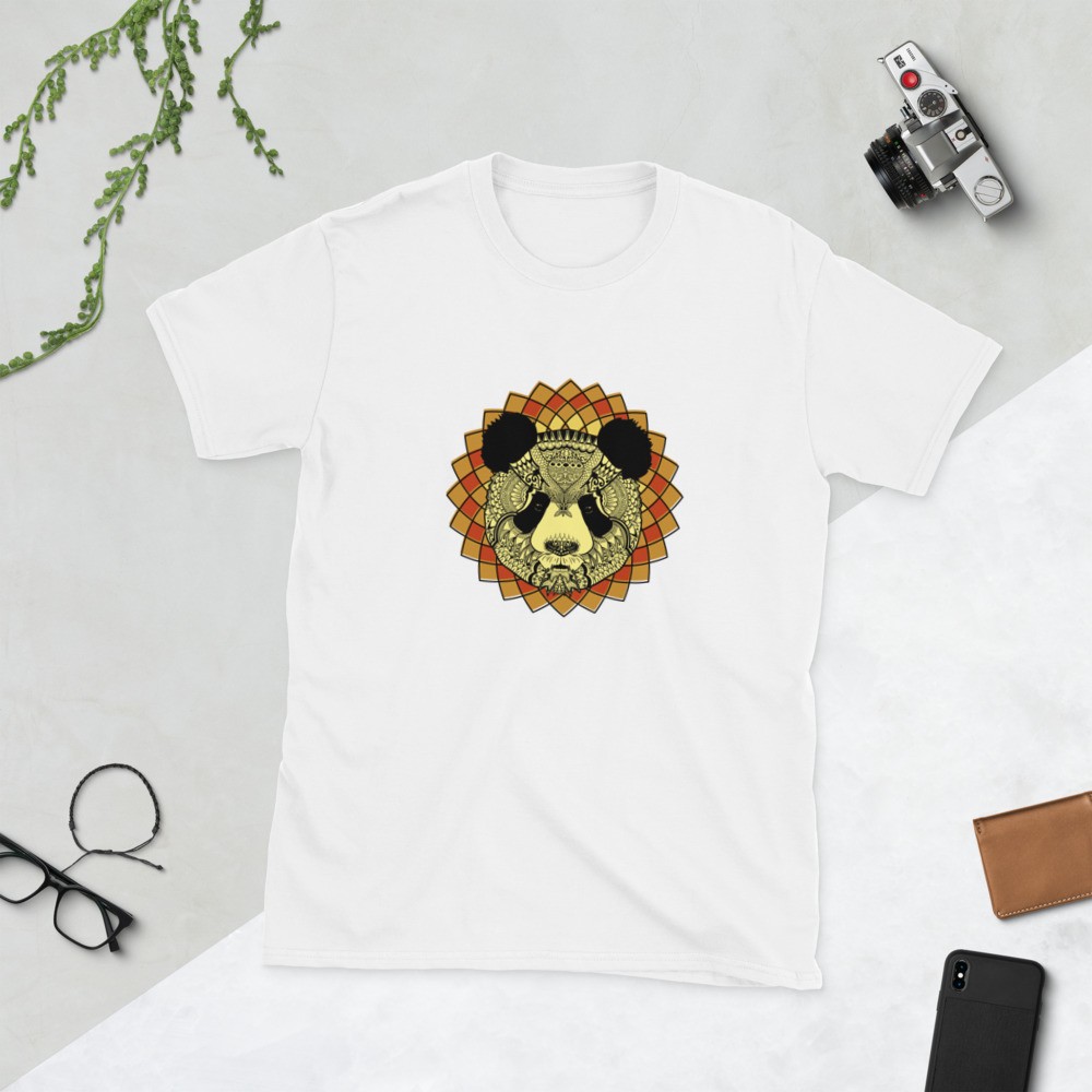 Panda spirit animal mandala unisex T-shirt
