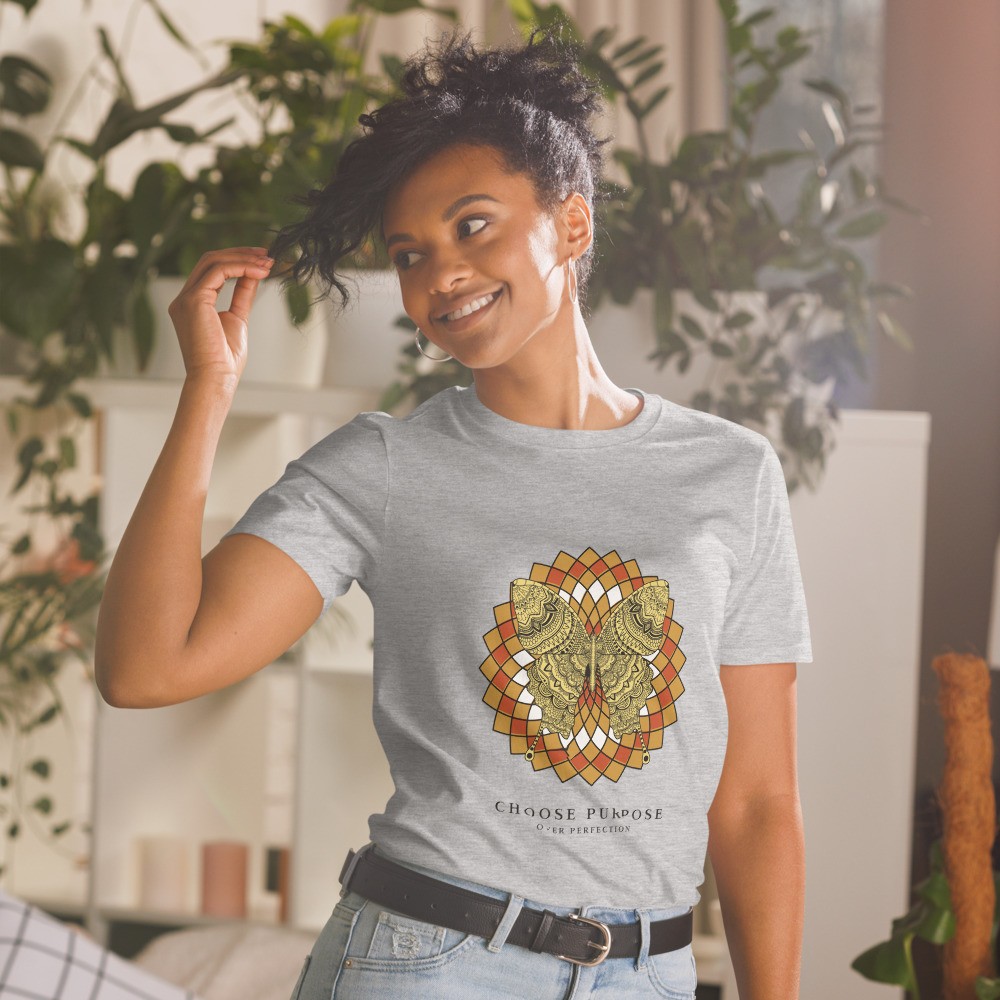 Butterfly spirit animal mandala unisex T-shirt