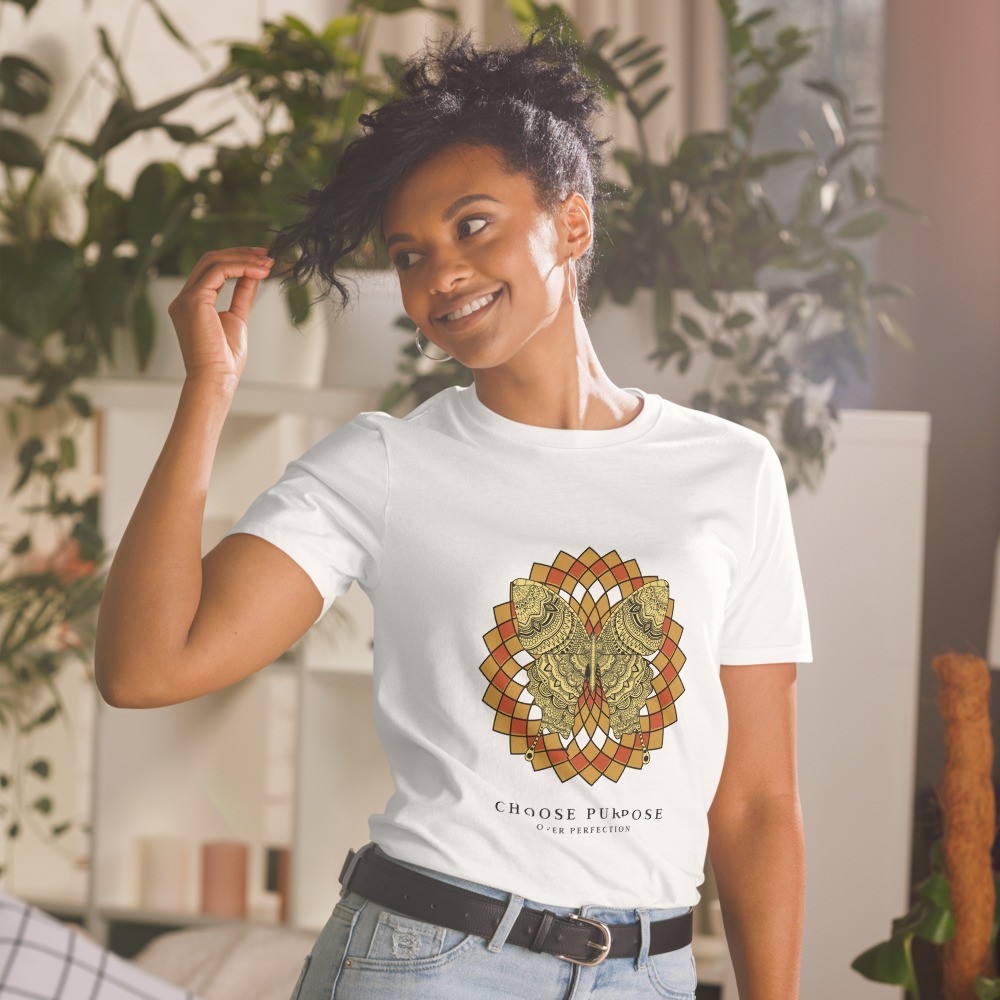 Butterfly spirit animal mandala unisex T-shirt